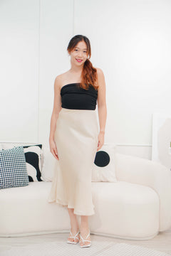 With Faith Satin Skirt in Cream