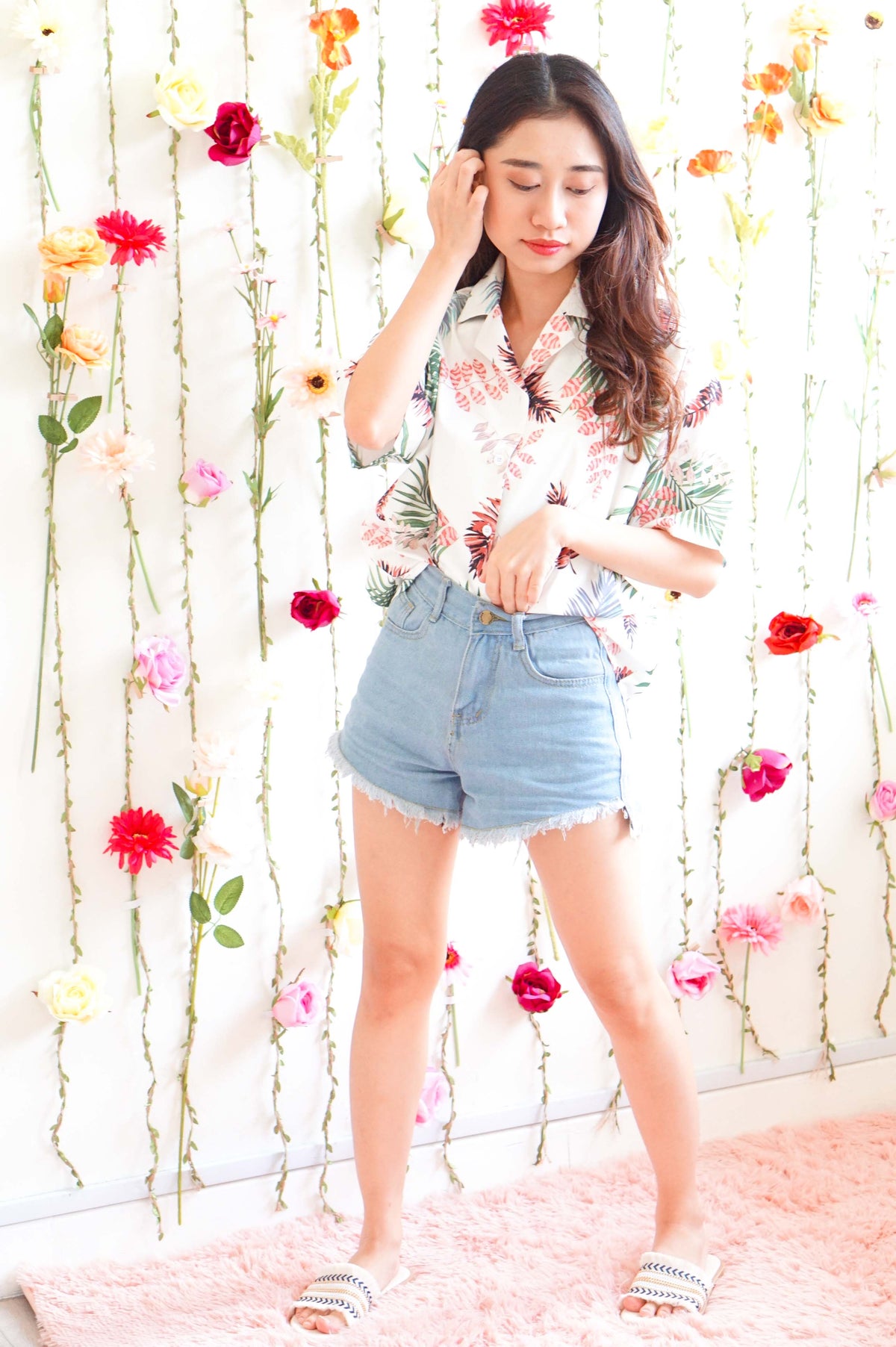 Phone Me Denim Shorts in Blue