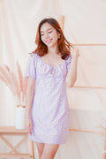 Snowflake Wishing Puffy Sleeves Dress in Purple