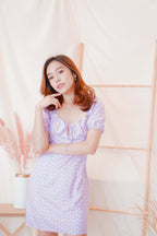 Snowflake Wishing Puffy Sleeves Dress in Purple