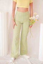 Honeydew Checkered Pants in Green