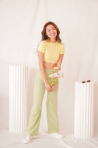 Honeydew Checkered Pants in Green