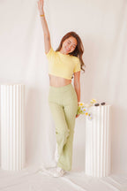 Honeydew Checkered Pants in Green