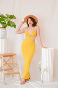 Love Island Maxi Cutout Dress in Yellow
