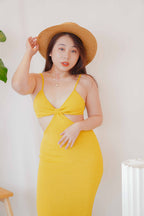 Love Island Maxi Cutout Dress in Yellow