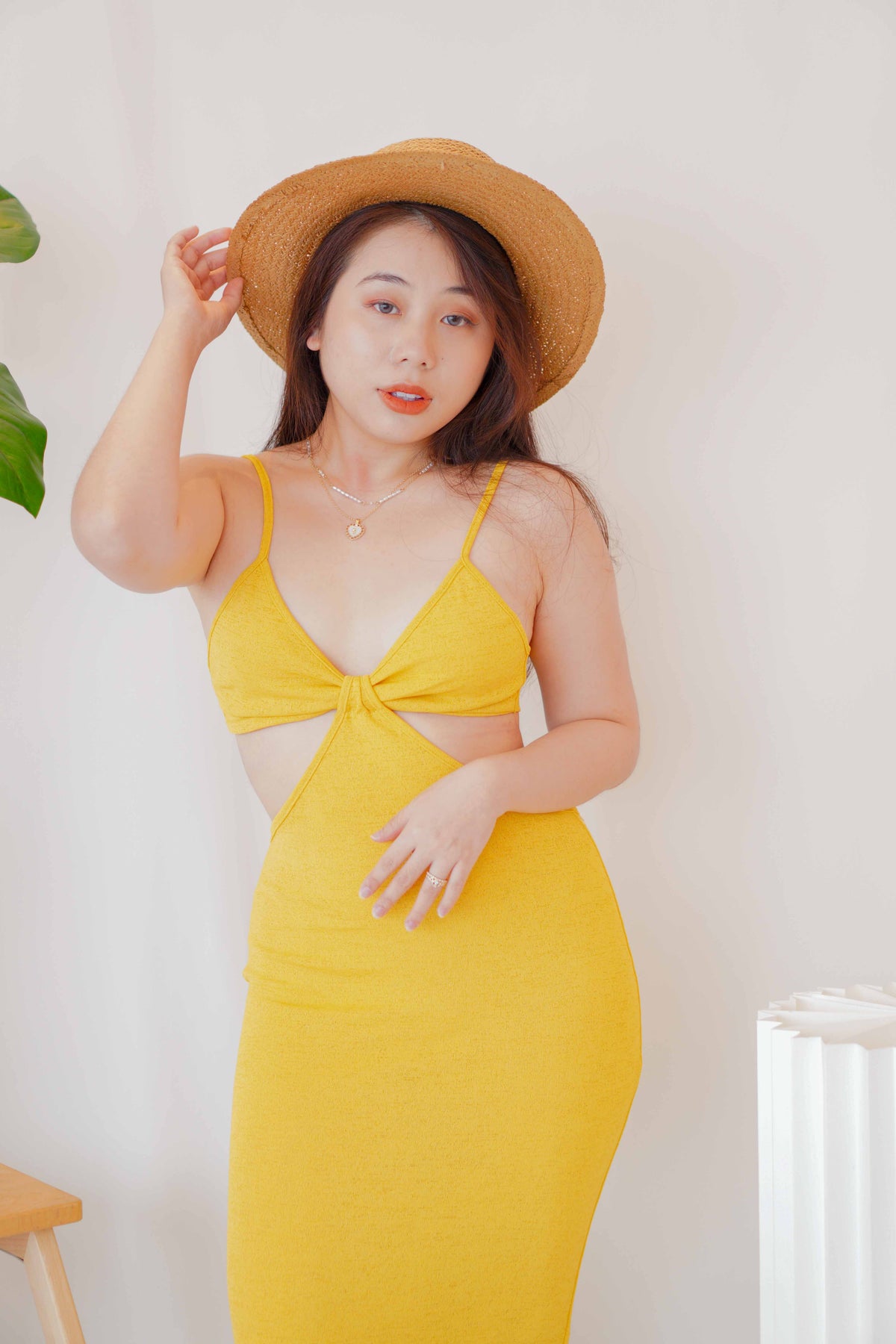 Love Island Maxi Cutout Dress in Yellow