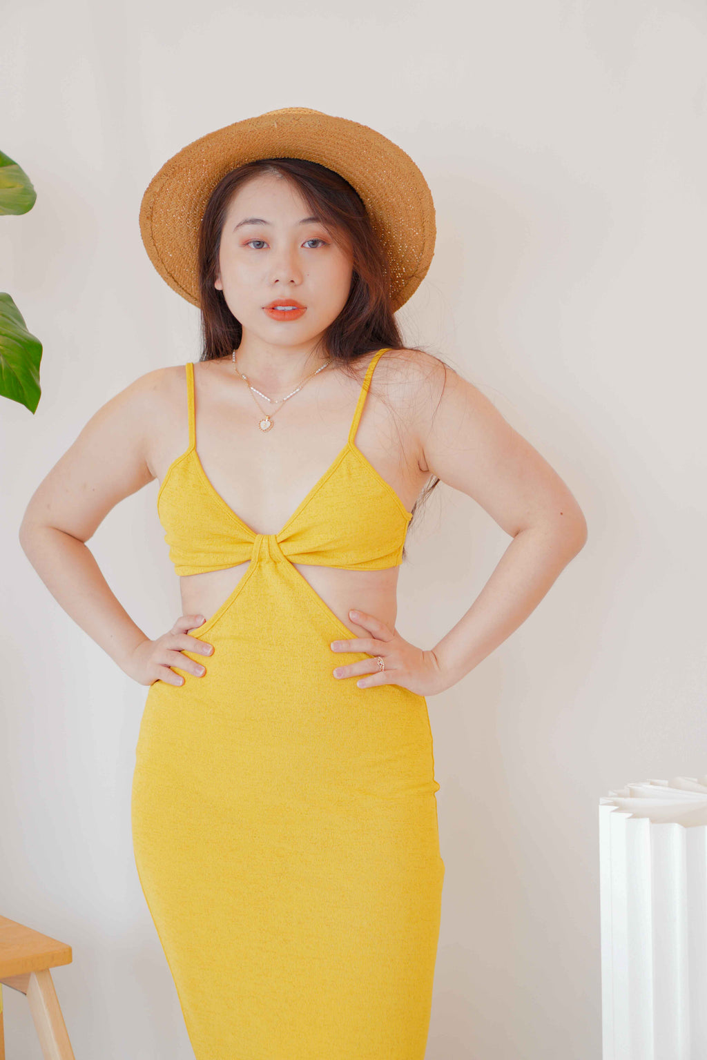 Love Island Maxi Cutout Dress in Yellow