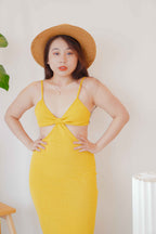 Love Island Maxi Cutout Dress in Yellow