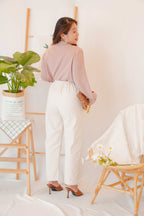 Kiv Button Down Top in Khaki