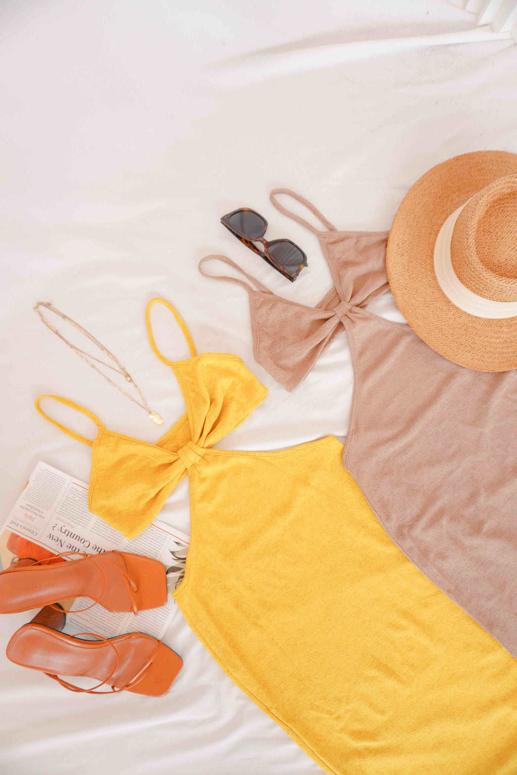Love Island Maxi Cutout Dress in Yellow