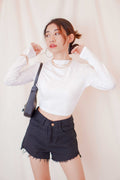 Phone Me Denim Shorts in Black