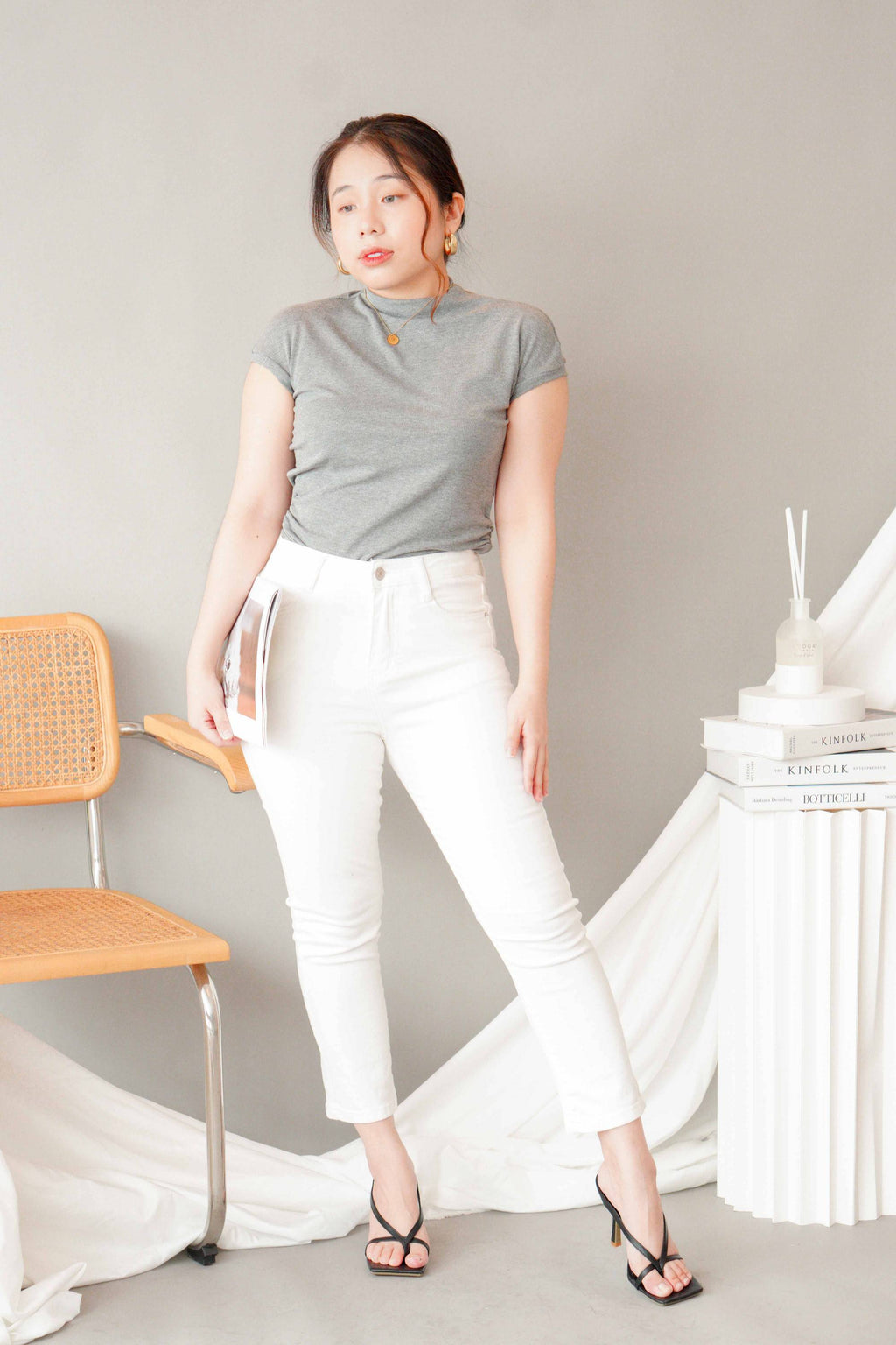 Pure Love Cropped Jeggings in White