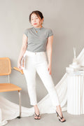 Pure Love Cropped Jeggings in White