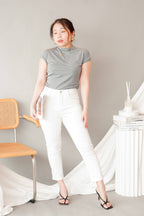 Pure Love Cropped Jeggings in White