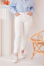 Pure Love Cropped Jeggings in White