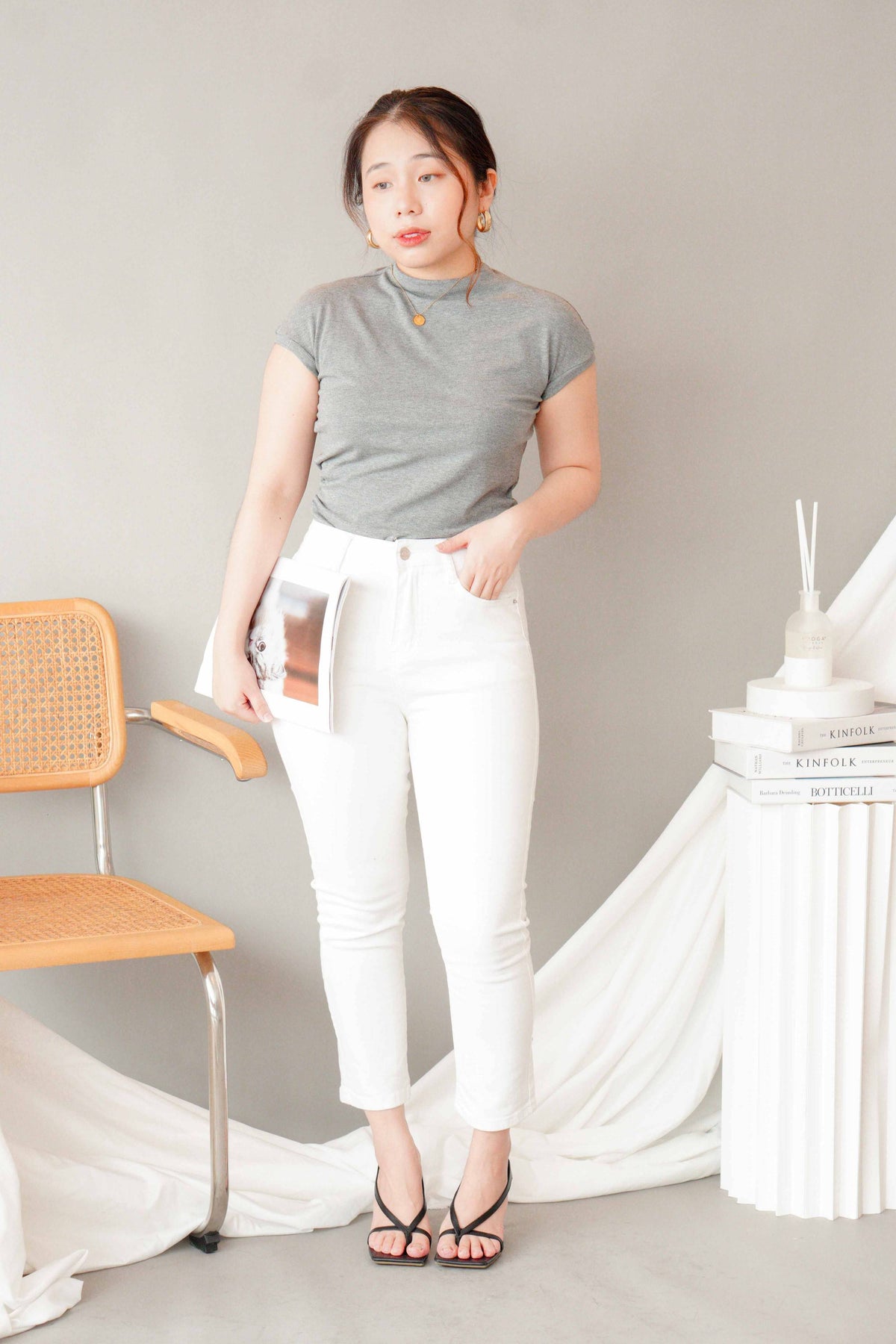 Pure Love Cropped Jeggings in White