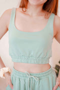 Calm Palms Crop Top in Mint Green
