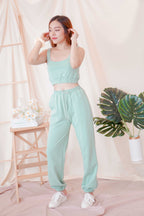 Calm Palms Crop Top in Mint Green