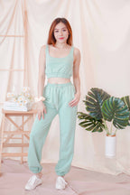 Calm Palms Crop Top in Mint Green