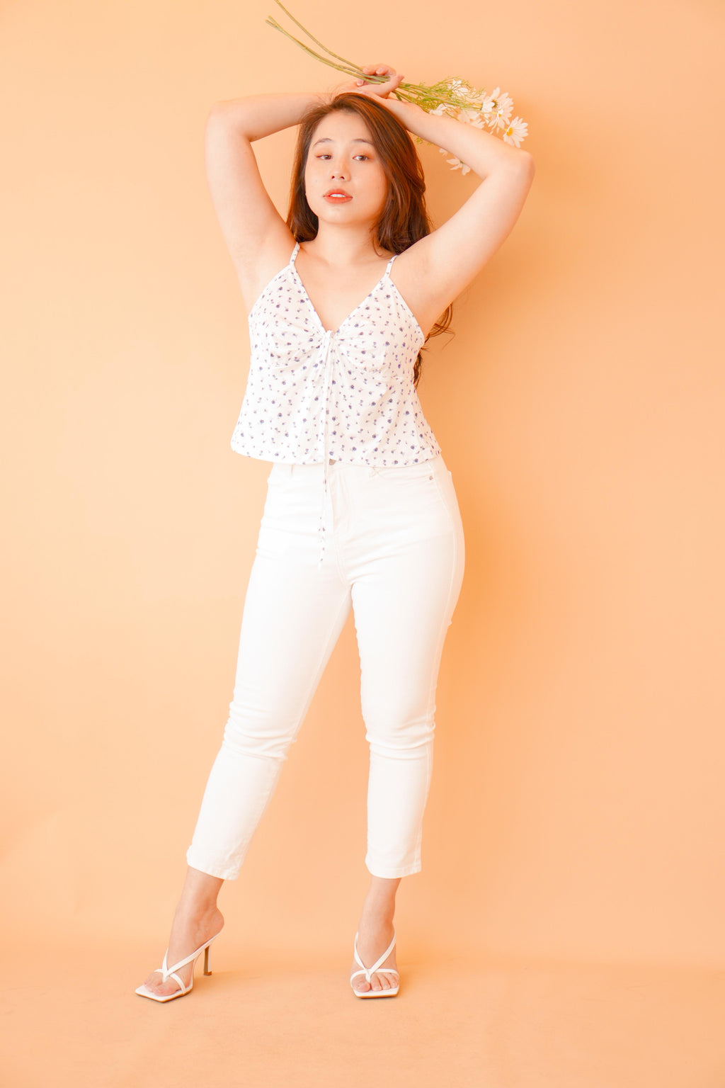 Pure Love Cropped Jeggings in White