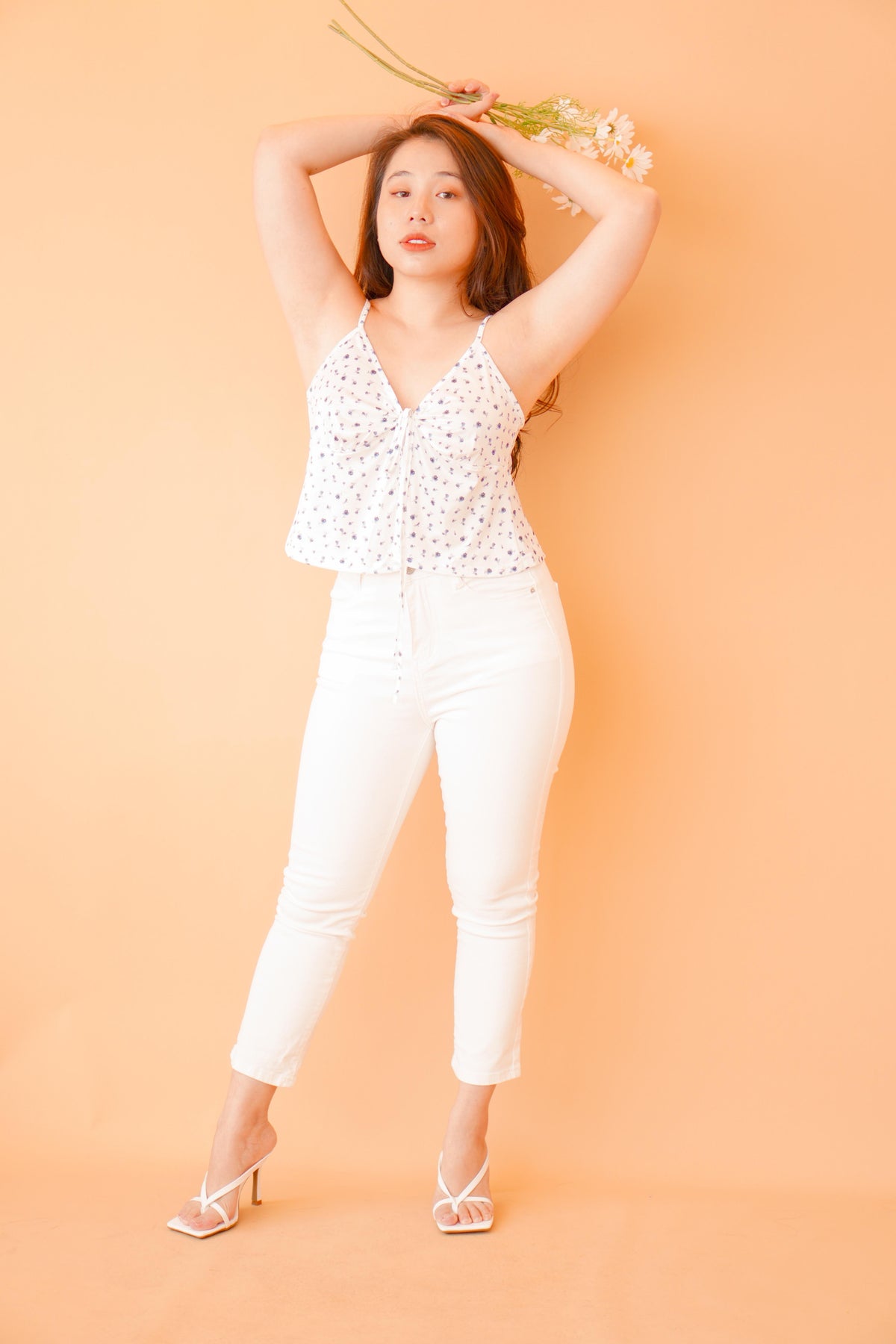Pure Love Cropped Jeggings in White