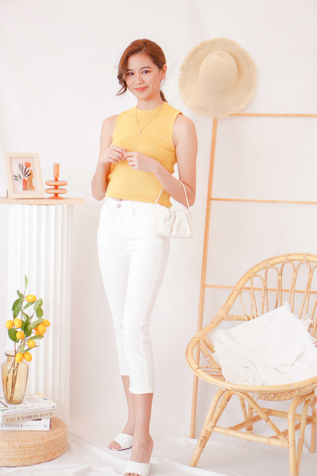 Pure Love Cropped Jeggings in White