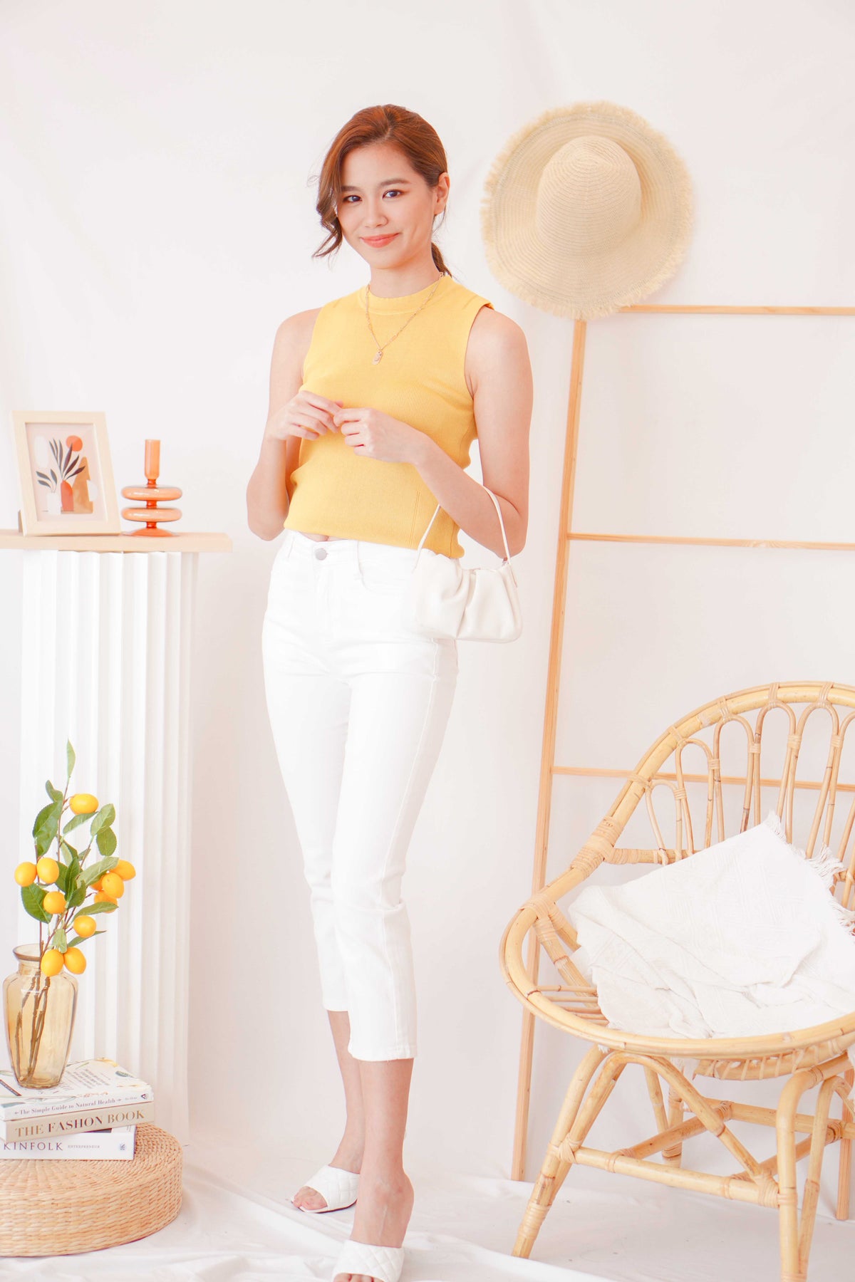 Pure Love Cropped Jeggings in White