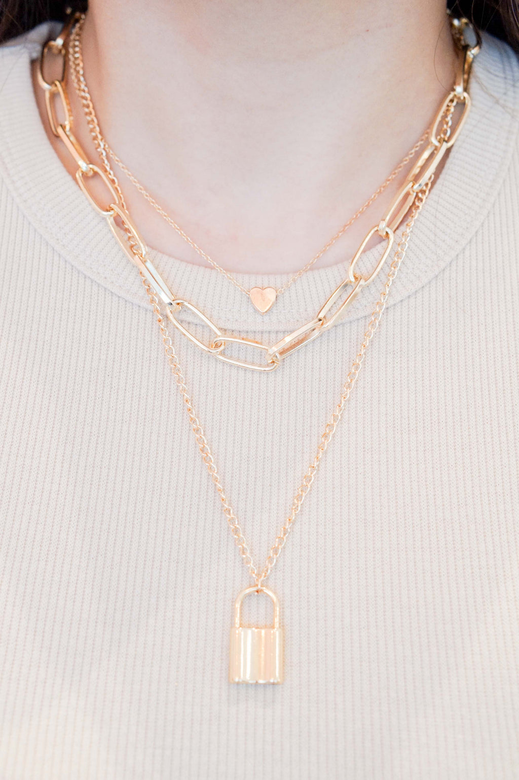 Love Lock Bridge Layered Necklace