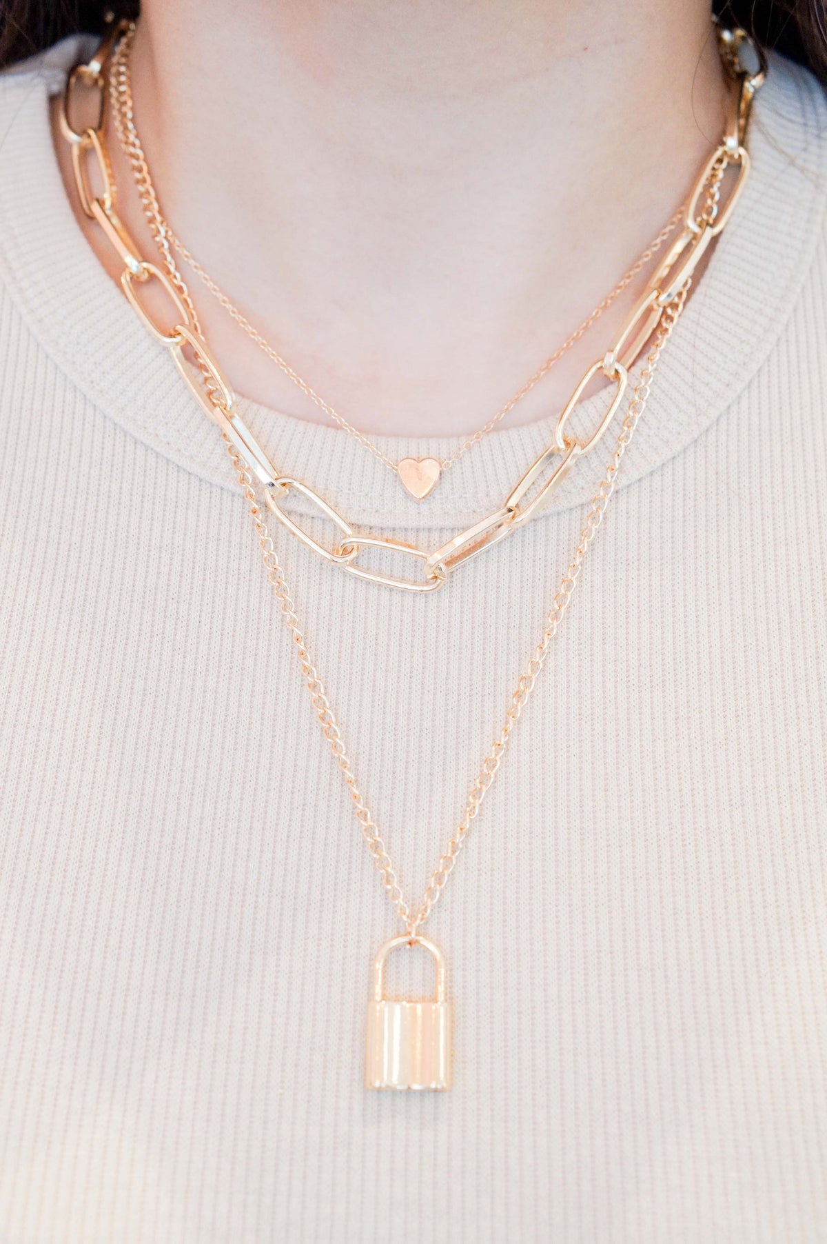 Love Lock Bridge Layered Necklace