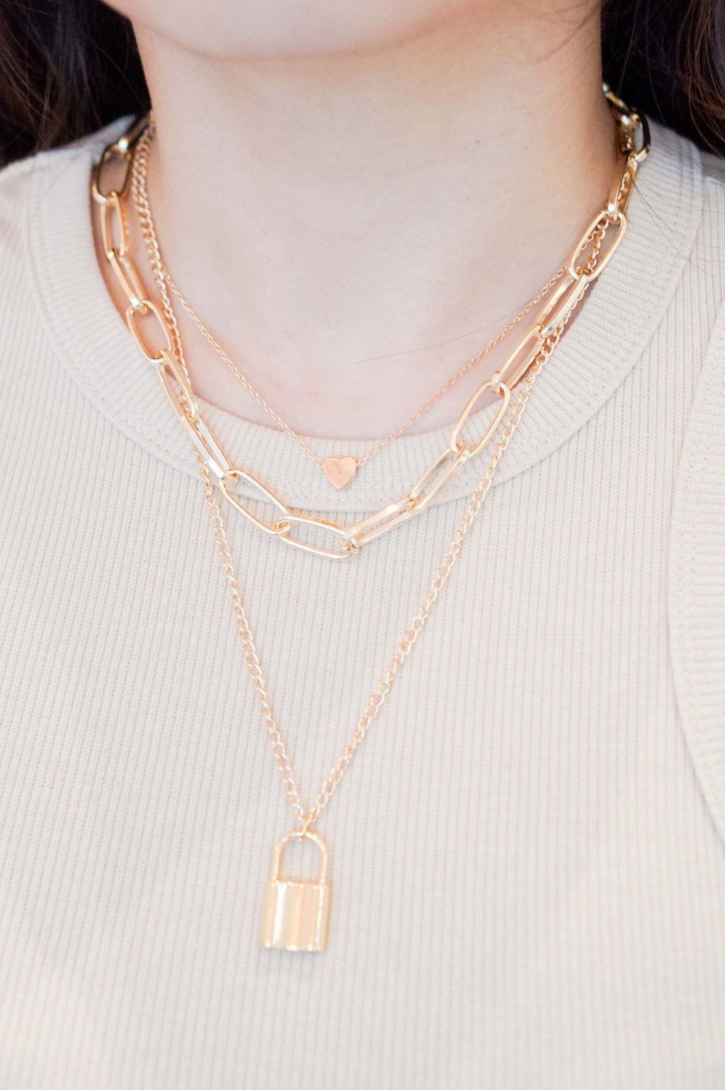 Love Lock Bridge Layered Necklace