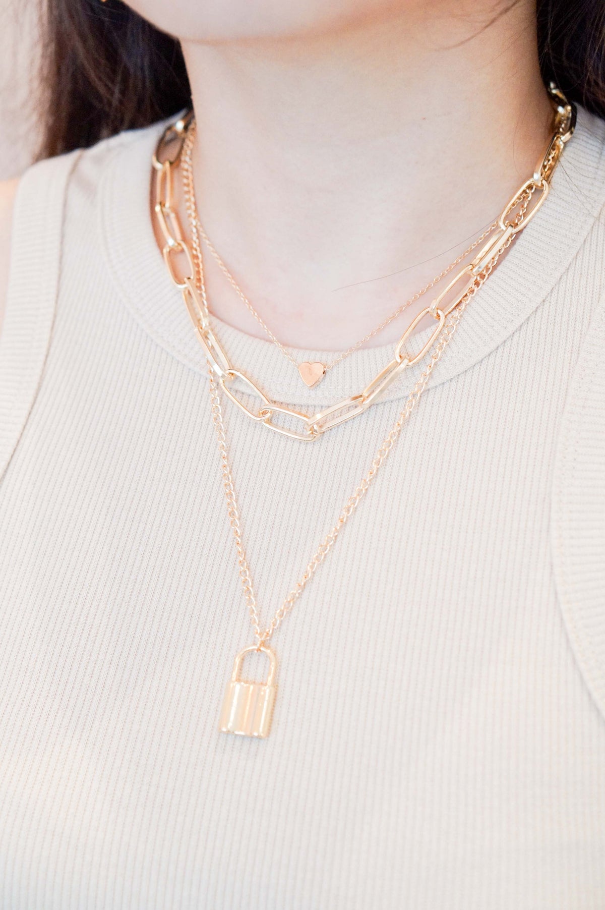 Love Lock Bridge Layered Necklace