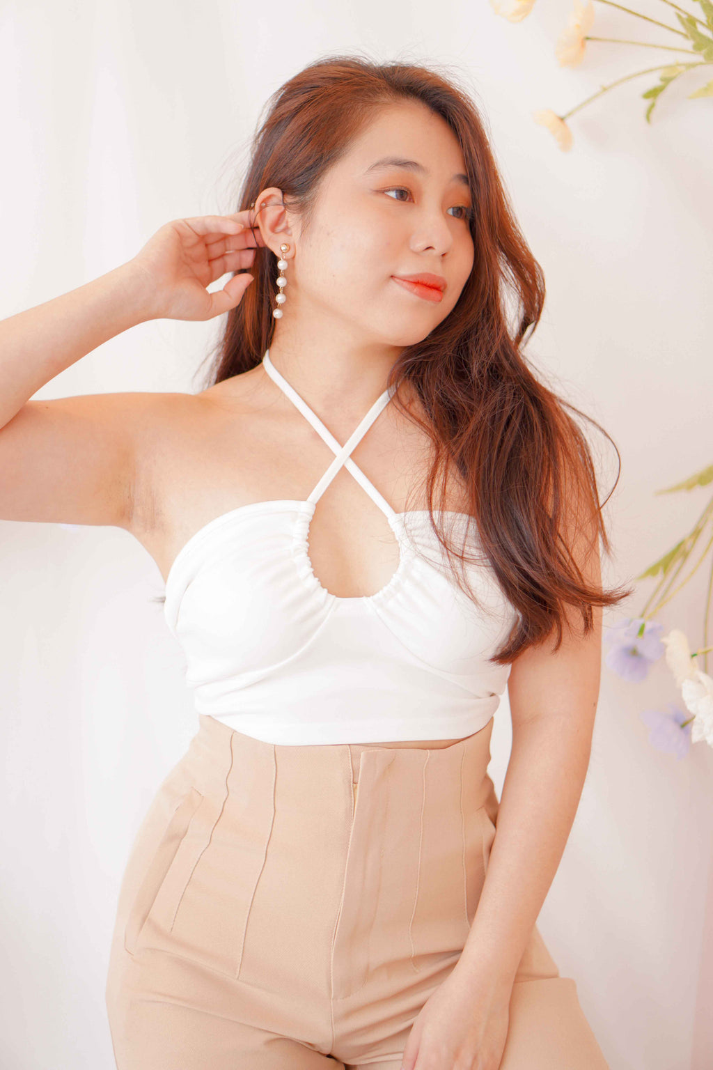 Rodrigo Cross Front Crop Top in White