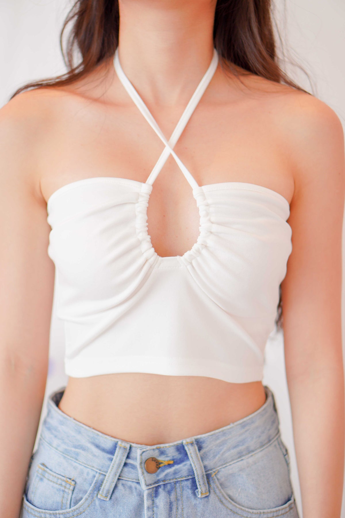 Rodrigo Cross Front Crop Top in White