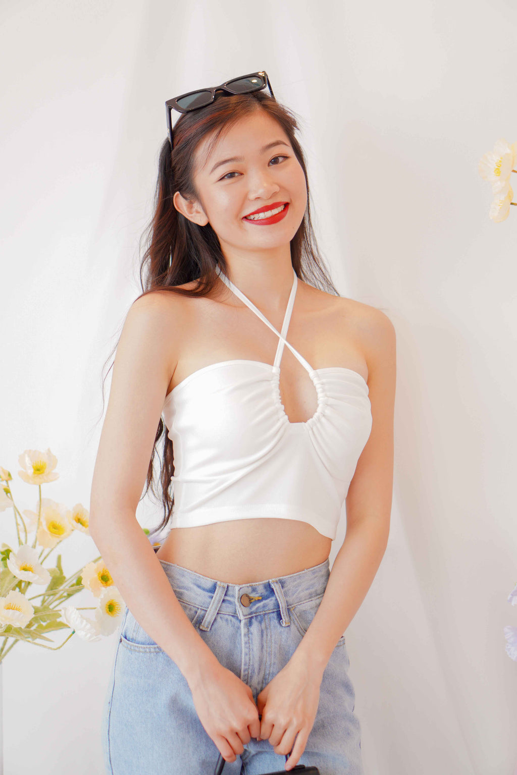 Rodrigo Cross Front Crop Top in White