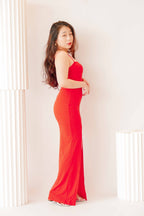 SLAY Maxi Dress with Slit in Red