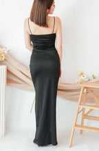 SLAY Maxi Dress with Slit in Black