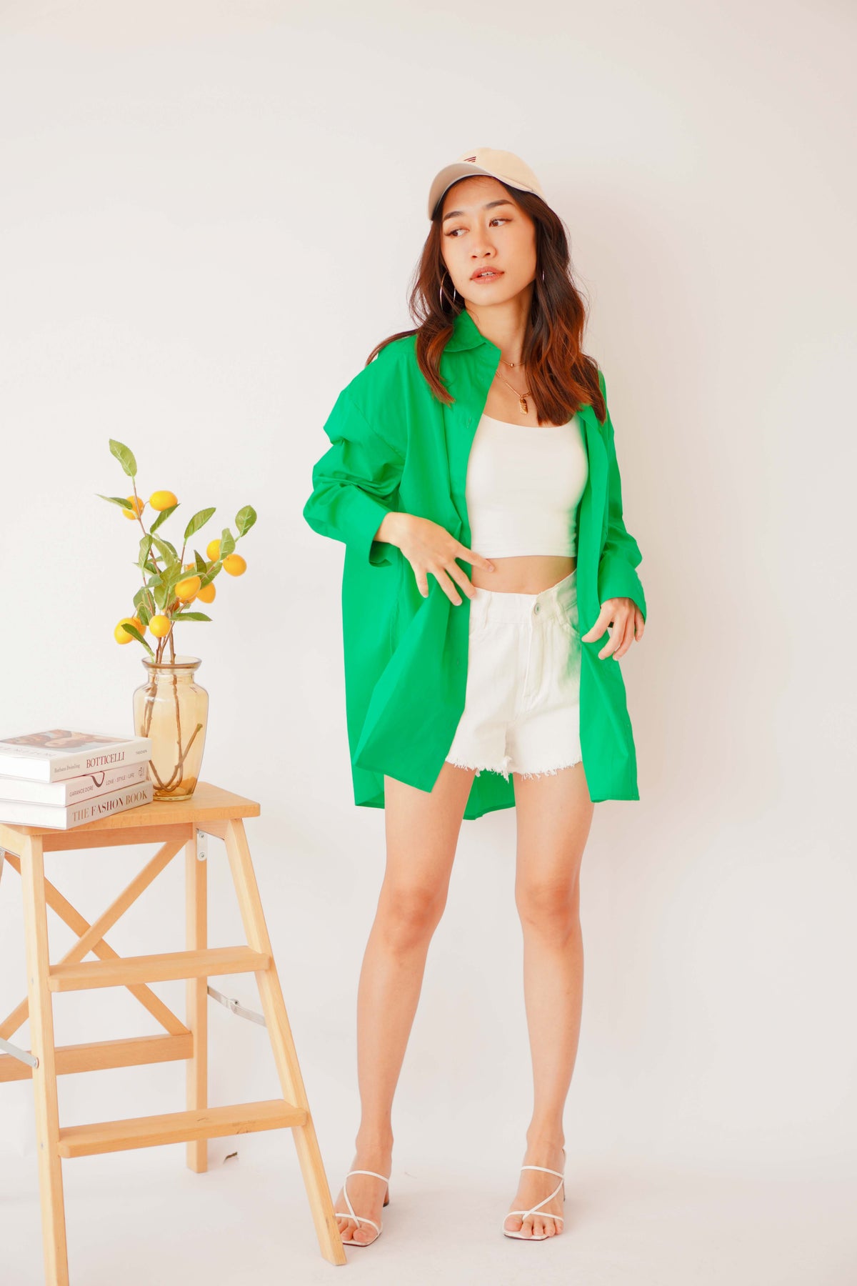 (BACKORDER) Capri Button Down Top in Green