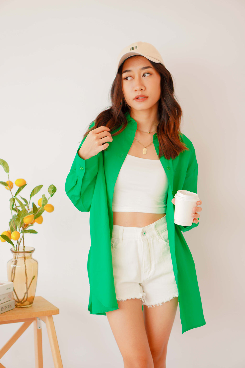 (BACKORDER) Capri Button Down Top in Green