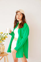 (BACKORDER) Capri Button Down Top in Green