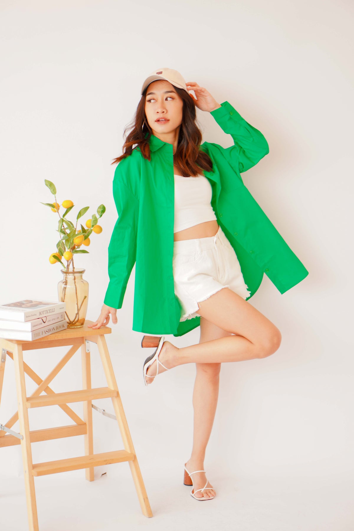 (BACKORDER) Capri Button Down Top in Green