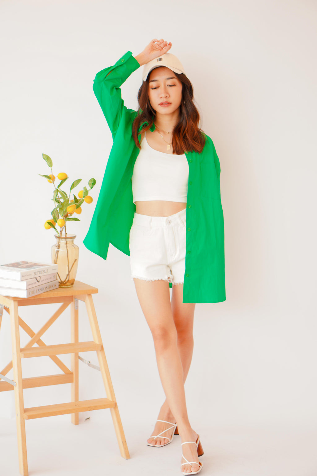 (BACKORDER) Capri Button Down Top in Green