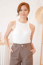 By Far Basic Halter Top in White