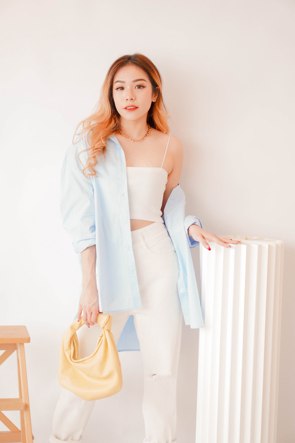 (BACKORDER) Capri Button Down Top in Light Blue