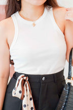 By Far Basic Halter Top in White