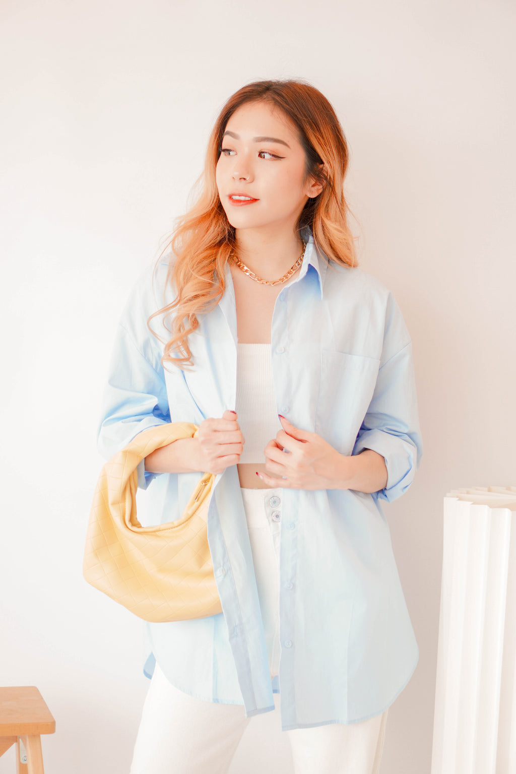 (BACKORDER) Capri Button Down Top in Light Blue