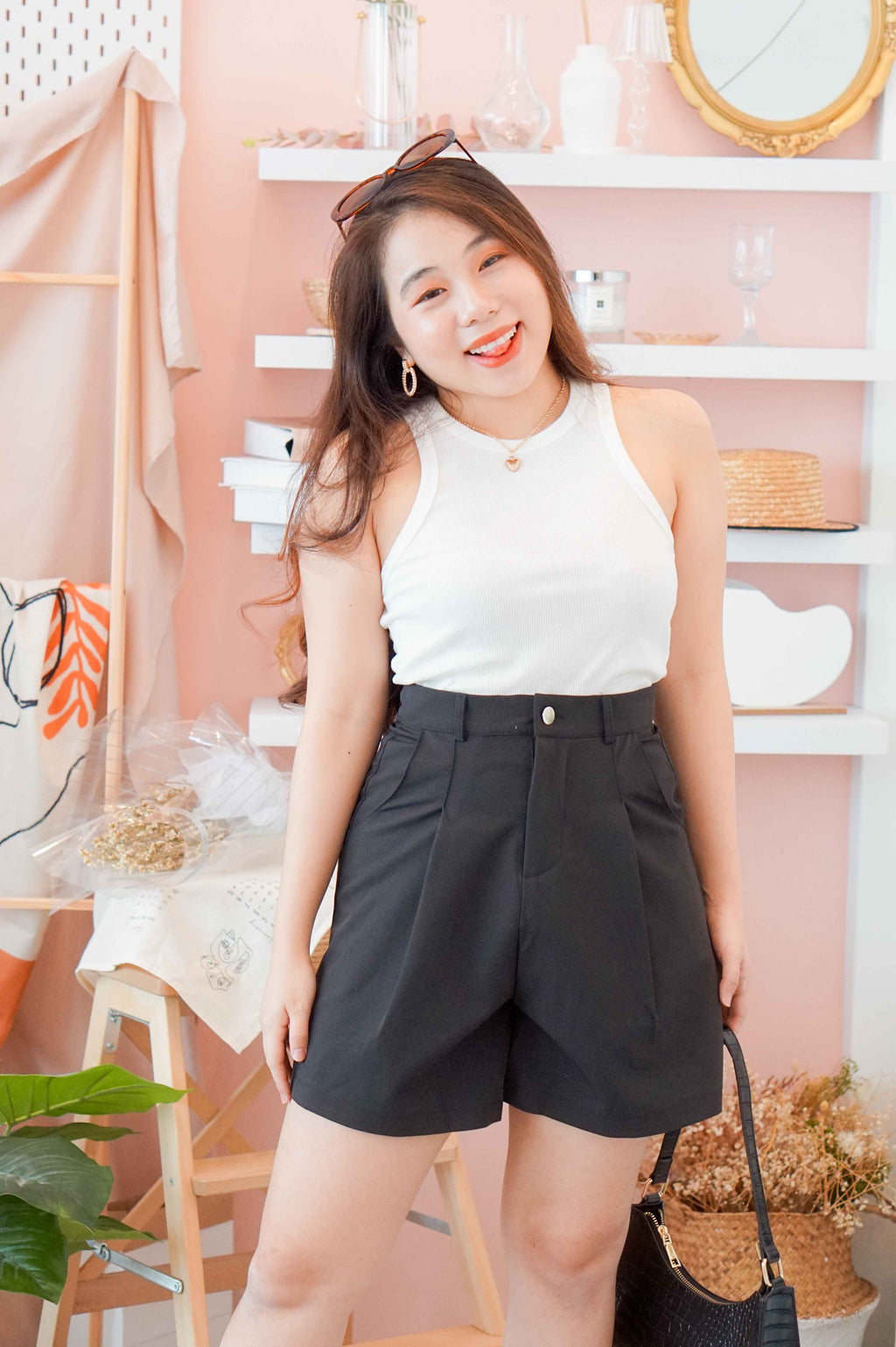 By Far Basic Halter Top in White