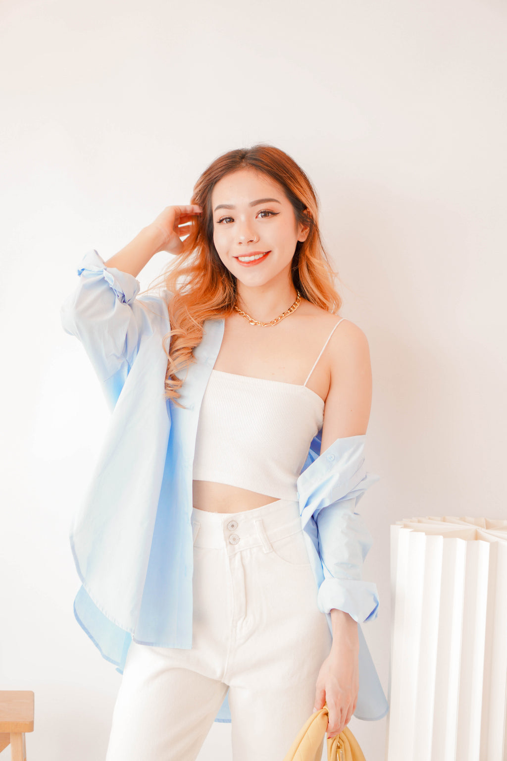 (BACKORDER) Capri Button Down Top in Light Blue