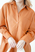 Capri Button Down Top in Brown