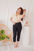 Dark Mind Cropped Jeggings in Black