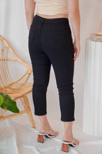 Dark Mind Cropped Jeggings in Black